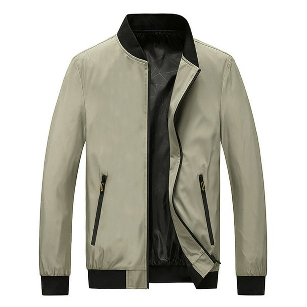 Chaquetas Para Hombres Chaqueta de Otoño Sólido Abrigo de Manga Larga  Bolsillo Con Cremallera Cuello Alto Con Capucha Odeerbi ODB175891