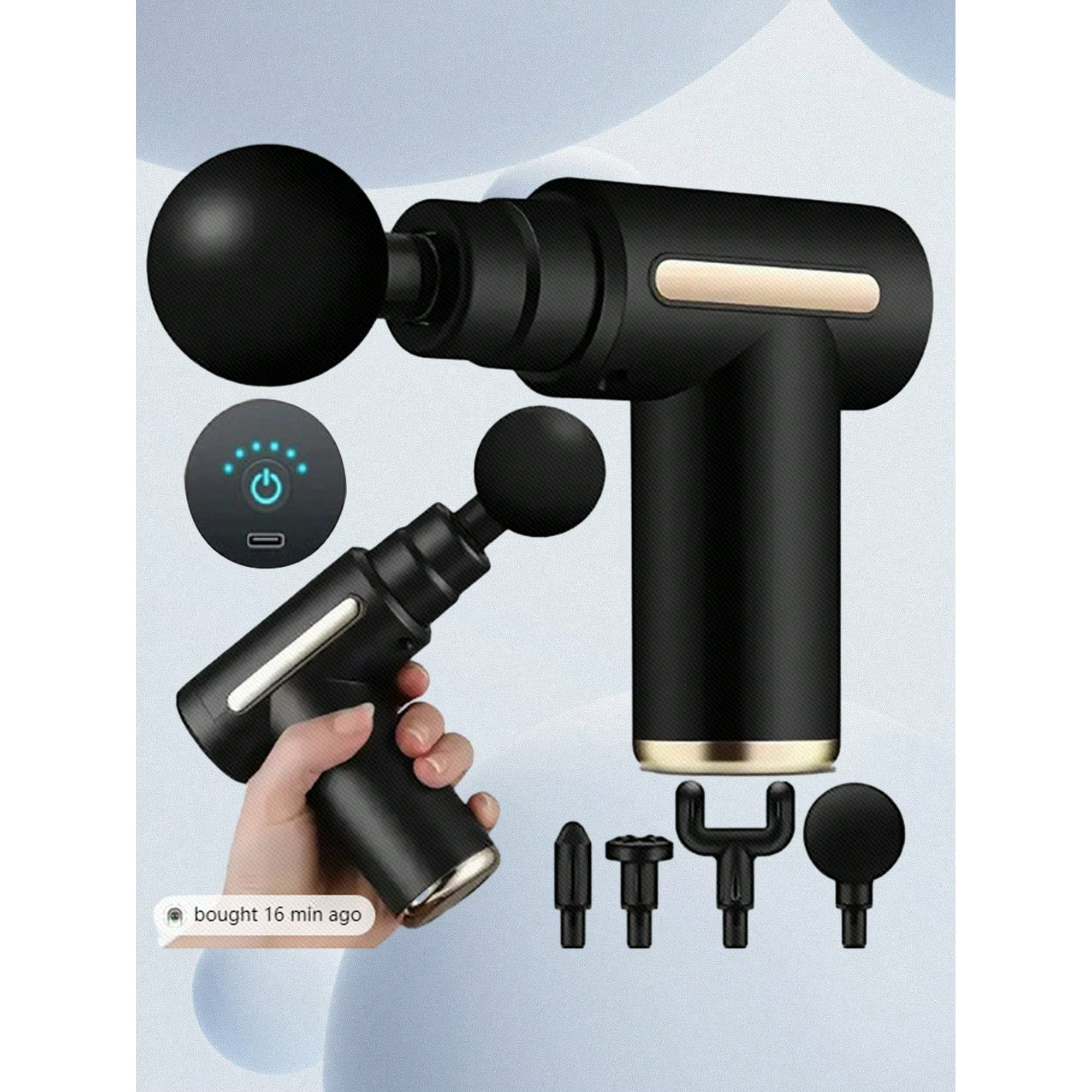 1pc massage gun, deep tissue muscle handheld impact massager, suitable for body, back, and neck massage relaxation, ultra compact and elegant design,