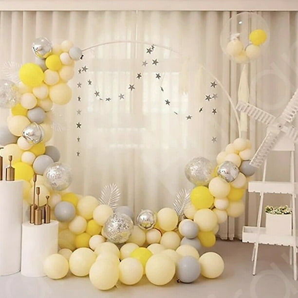 Arco de globos para fiesta de cumpleaños, estructura de aro, soporte de  fondo de círculo redondo