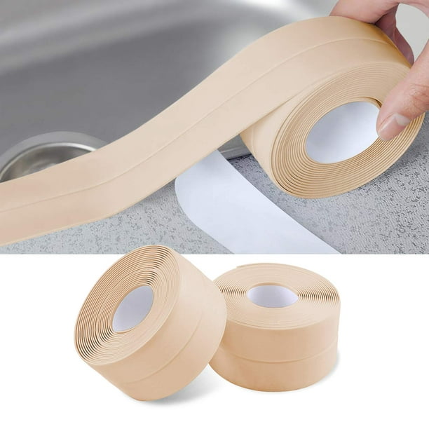 2 rollos de cinta impermeabilizante autoadhesiva impermeable (crema), cinta  adhesiva de sellado de pared de PVC, ducha, inodoro, cocina, baño Sincero  Electrónica