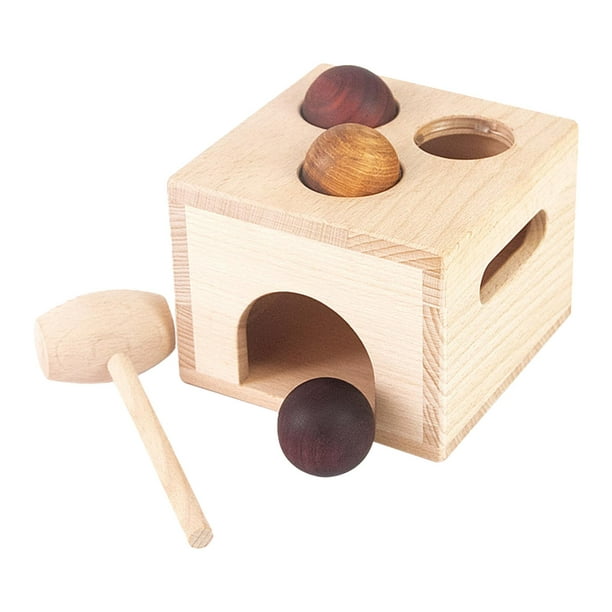12 bolas de madera Montessori de 1.8 pulgadas, juguetes de bolas de madera  de repuesto, juguete educativo de conteo, material de aprendizaje