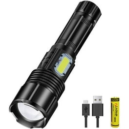 Linterna LED recargable USB súper potente de 18650 lúmenes con luz lateral,  linterna impermeable de alta potencia para emergencia, senderismo, Camping,  caza Vhermosa 23*14*11cm