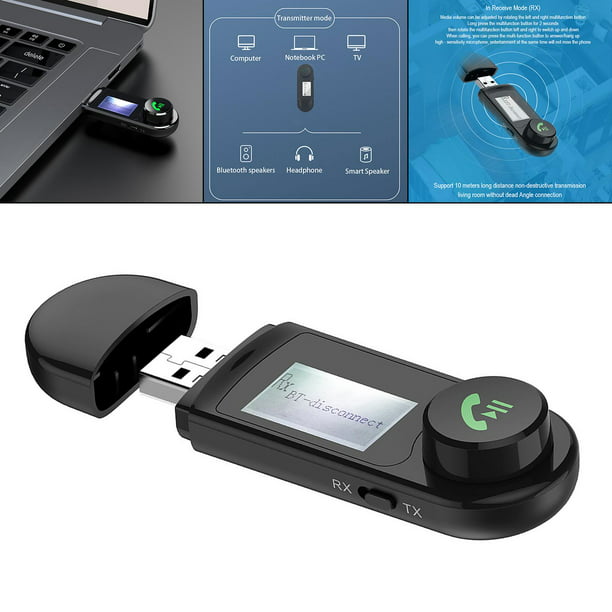 3 en 1 Transmisores USB Bluetooth 5.0 Receptor, Adaptador de Audio Estéreos  ámbrico para Auriculares Bluetooth para TV, Macarena Adaptador USB Bluetooth