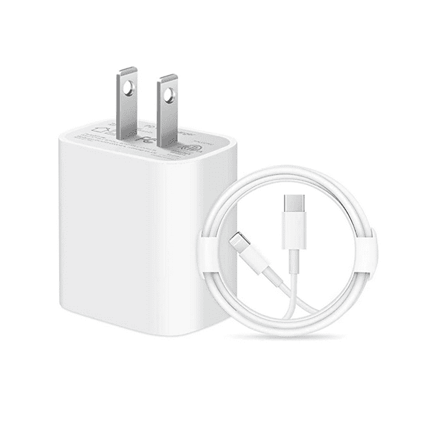 Quntis - Bloque de carga rápida y cable para iPhone, cargador de alta  velocidad tipo C de 20 W, enchufe de cargador rápido con cable USB C a  Lightning