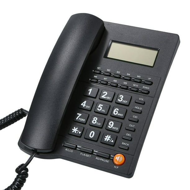  Teléfonos fijos, teléfono del hogar, oficina, teléfono fijo de  teléfono de la pantalla de llamadas identificador de llamadas teléfono con  cable de escritorio con altavoz grabadora de voz para oficina familiar