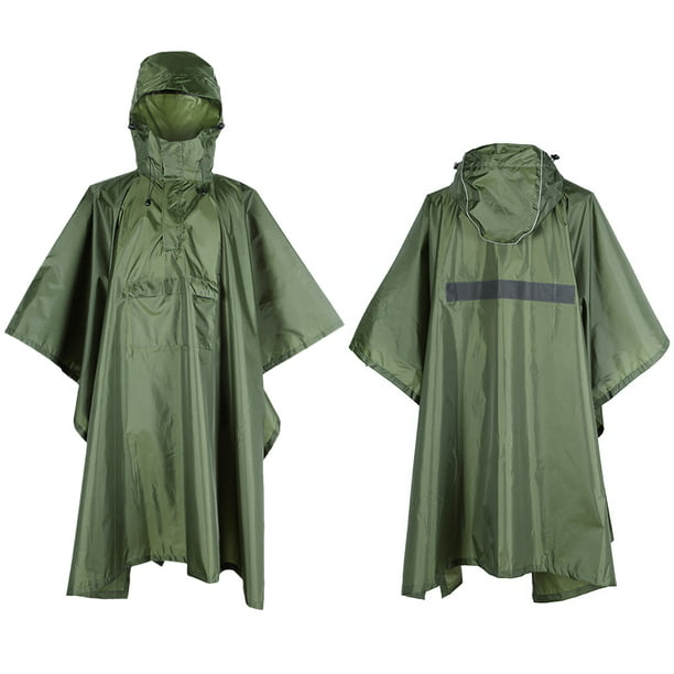 Chubasquero impermeable para hombre y mujer, poncho impermeable con rayas  reflectantes