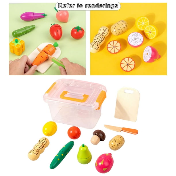 Juego de cuchillos de cocina para niños, 10 piezas, para cortar y cocinar  frutas o verduras para niños pequeños, incluye cuchillo de madera y tabla  de cortar para niños a partir de