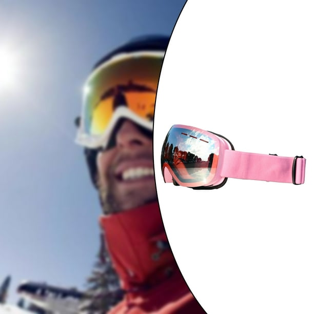 Marco rosa (pieza roja) Gafas de esquí Gafas de esquí Gafas de nieve a  prueba de viento de doble niebla
