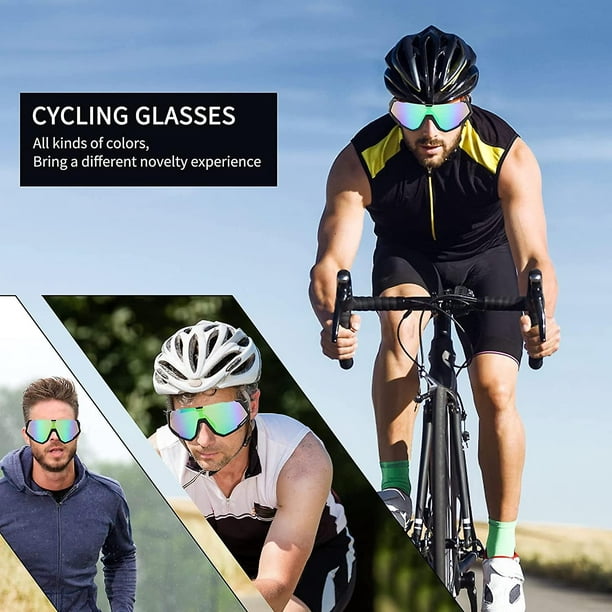 Gafas Ciclismo Hombre Mujer Protección Uv Poc + 4 Lentes Negro+Verde