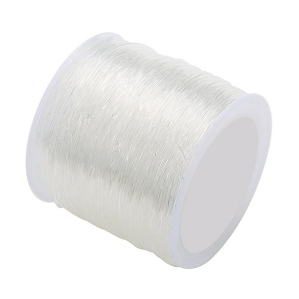  PH PandaHall Cordón elástico transparente de 60 yardas, hilo  elástico de poliéster de 0.031 in, cuerda elástica para pulsera de cuentas  de cristal para decoración de fiestas, joyería y fabricación de