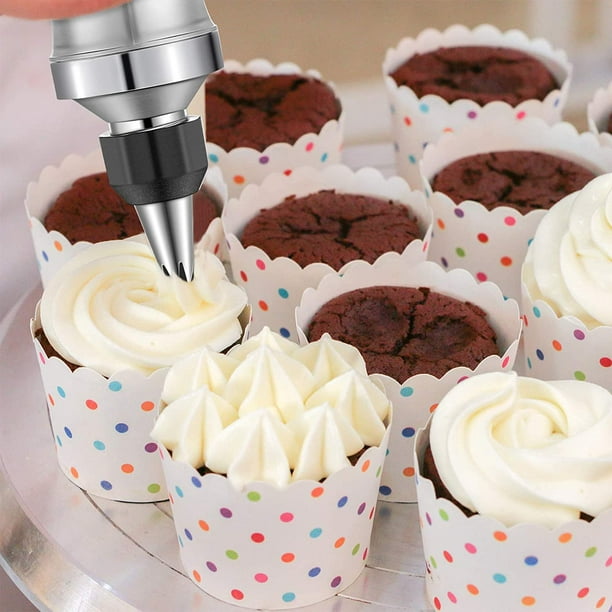 manga pastelera para decorar pasteles y cupcakes con glaseado y boquillas,  con 6 acopladores, Azul
