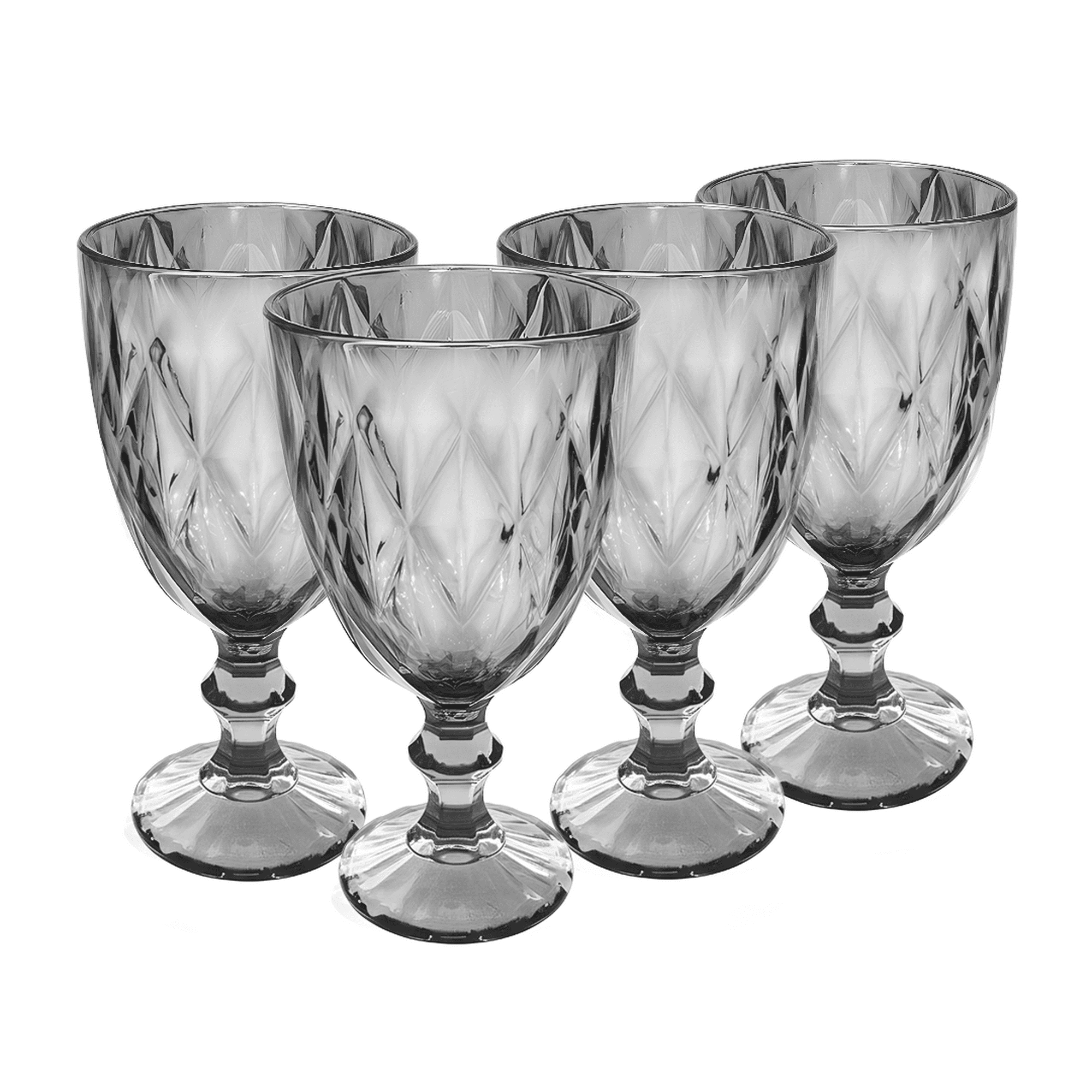 Copas de vino agua vidrio cristal vintage 245 ml vittori juego 4 copas color humo