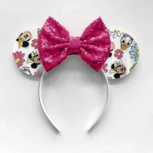 Disney Mickey Minnie oreja diadema Winnie the Pooh niñas mujeres  lentejuelas arco orejas disfraz Cosplay adultos niños Halloween diadema  regalo Gao Jinjia LED