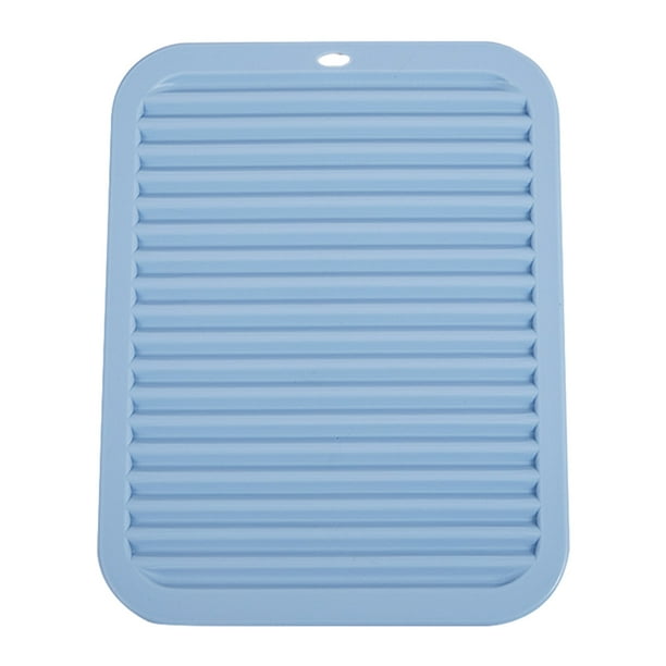 Alfombrilla de silicona para fregadero, herramientas de cocina impermeables  antideslizantes onduladas para el hogar (azul)