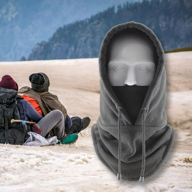 Máscara de esquí Máscara facial Mujeres Balaclava Fleece Hood Winter Head  Warmer Face Talla única Cola Sombrero cálido de invierno