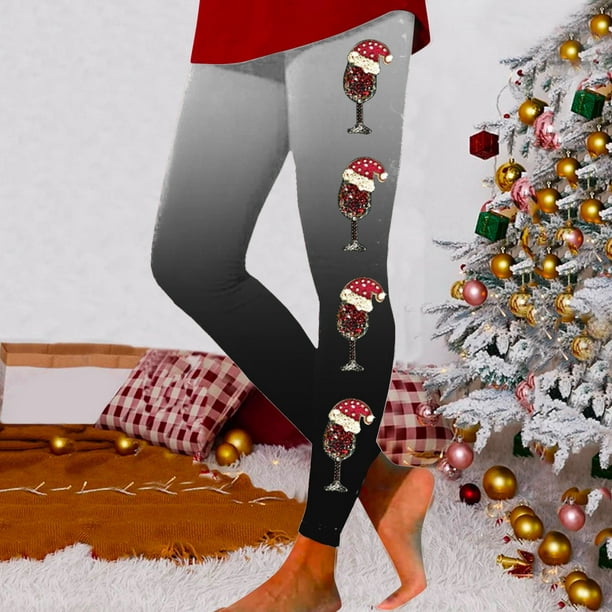 Gibobby pantalones negros mujer Leggings deportivos estampados navideños de  moda informal para mujer Gibobby
