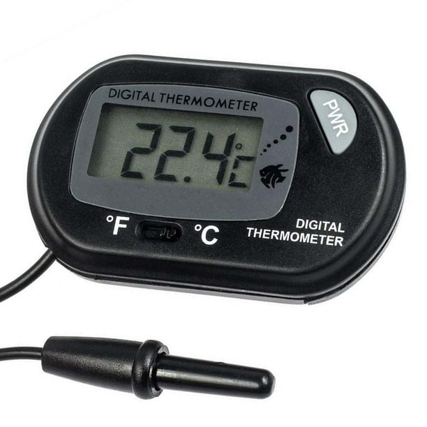 Termómetro digital para acuario – Termómetro de tanque de peces con  pantalla LCD, termómetro de temperatura de terrario de agua con ventosa,  para