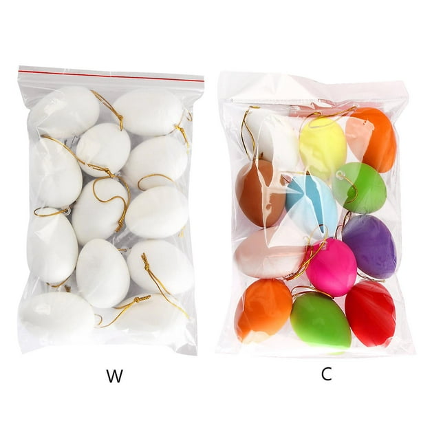 Pack 24 Huevos Plastico Realistas Juego Decoracion Colores