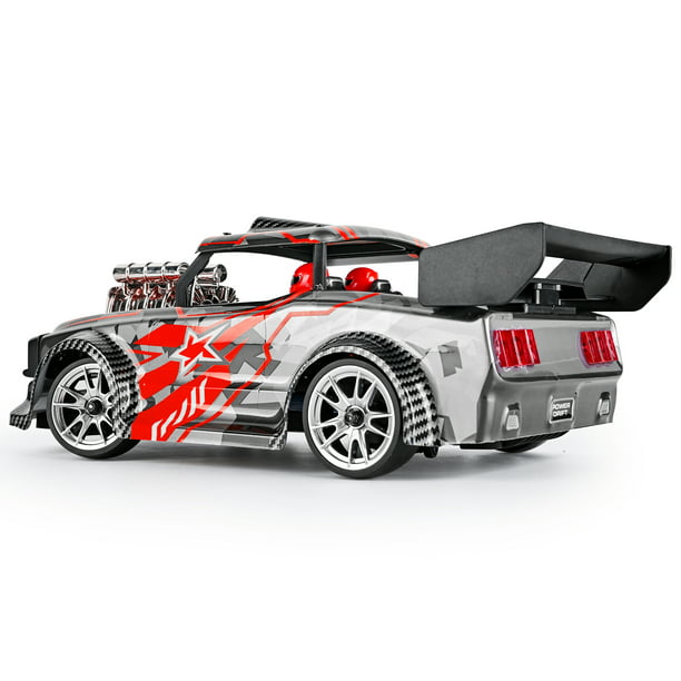 RC Coche, RC Drift Car 1/18 RC Car 2,4 GHz 4WD 30 km/h RC Race Car escala  completa al Abanopi rojo/2 baterías