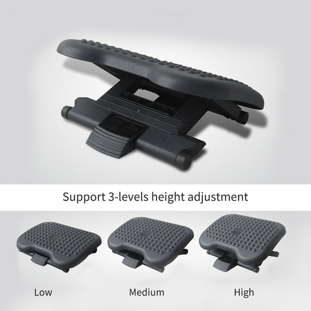 Reposapiés debajo del escritorio Reposapiés ergonómico Ajustable en 3  posiciones de altura Textura d Abanopi Reposapiés