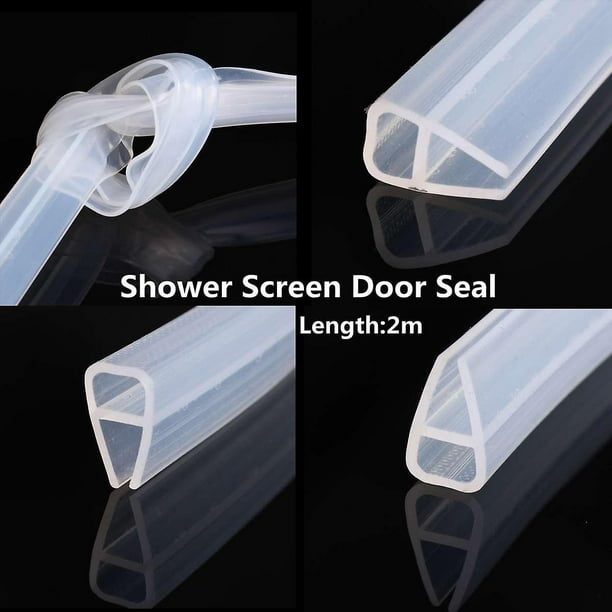  HUAA - Sello para mampara de ducha, de goma y plástico,  transparente, para mamparas de ducha de 6 a 0.472 in o puertas de cristal,  recto o curvado : Herramientas y
