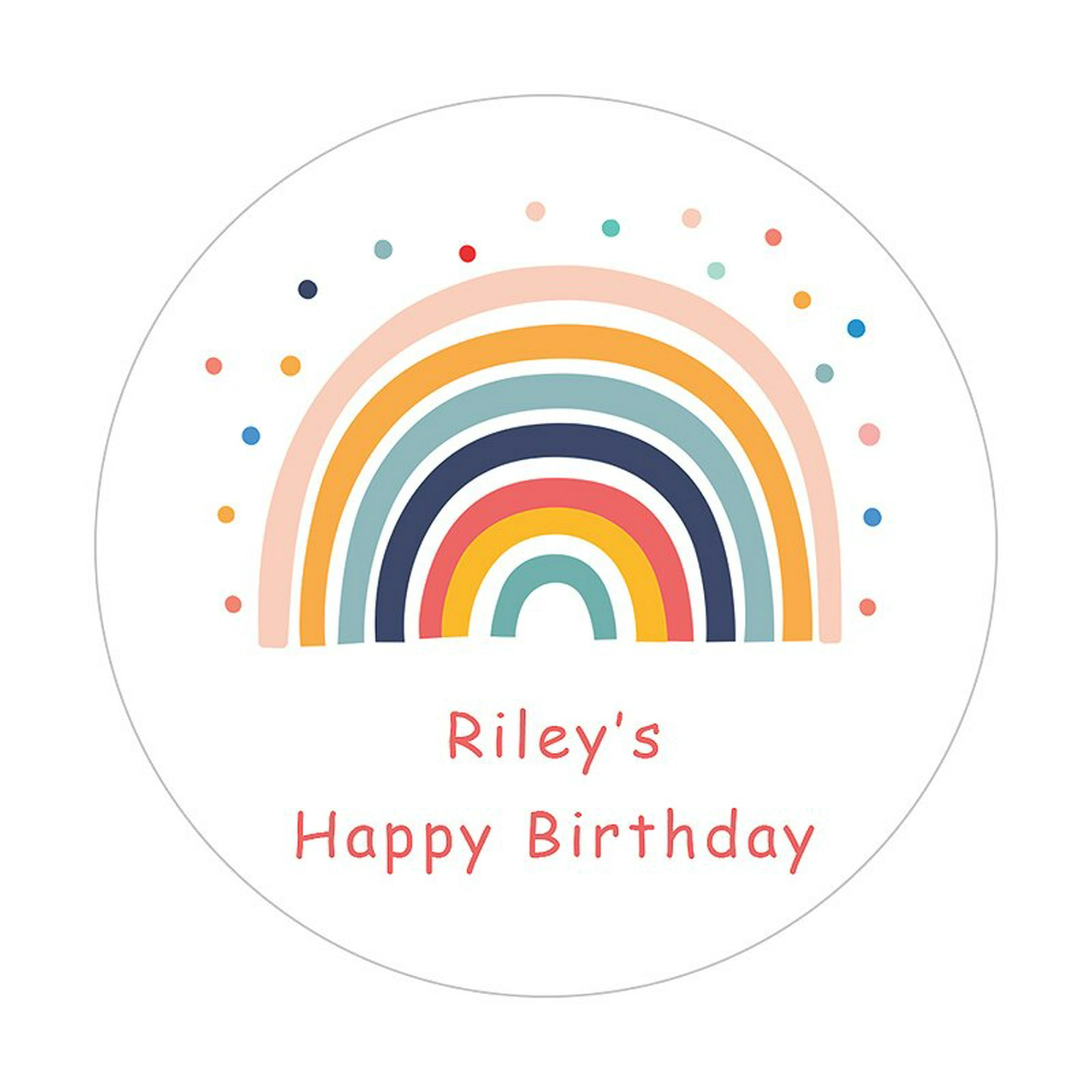 Pegatinas redondas personalizadas de dibujos animados, pegatinas de  arcoíris para cumpleaños, Baby Shower, etiquetas de decoración de regalo  hechas a