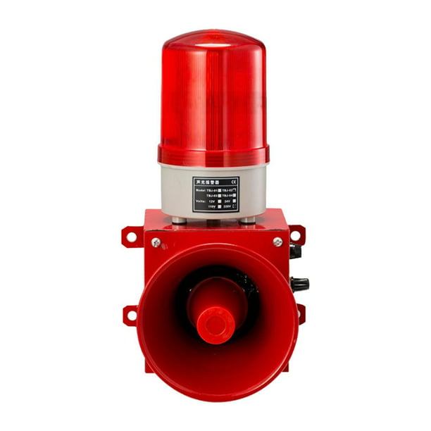 Sonido y luz de alarma ruidosa sirena con luz estroboscópica industrial Led  luz de advertencia cuerno sirena alarma 115dB 60W LTE-1101 (AC110V)