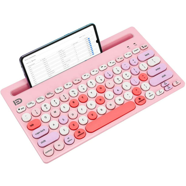 PINKCAT Teclado Bluetooth, teclado inalámbrico multidispositivo, compatible  con portátil/PC/Notebook/MacBook/computadora, diseño elegante ultrafino