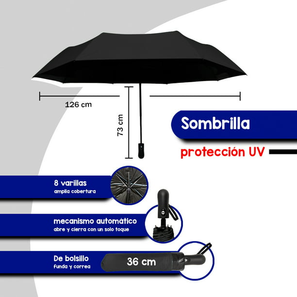 Paraguas La Merced Sombrilla De Bolsillo Manual Marrón Con Puntitos Tela  Resistente