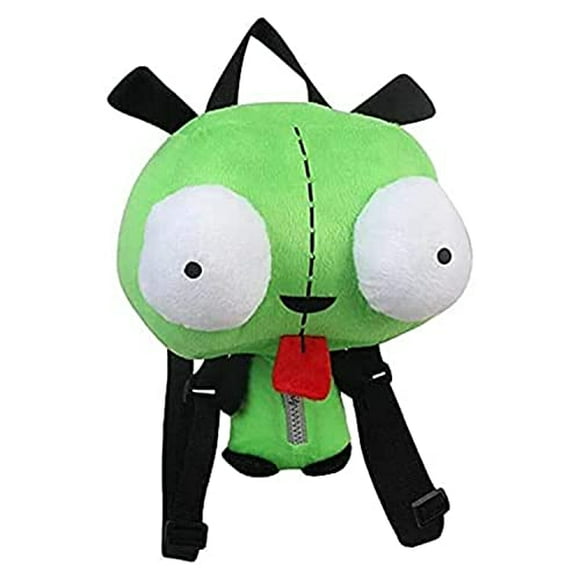nuevo invader zim alien plush mochila juguetes ojos 3d robot lindo bolso de peluche verde regalo de navidad de 14 pulgadas profidia