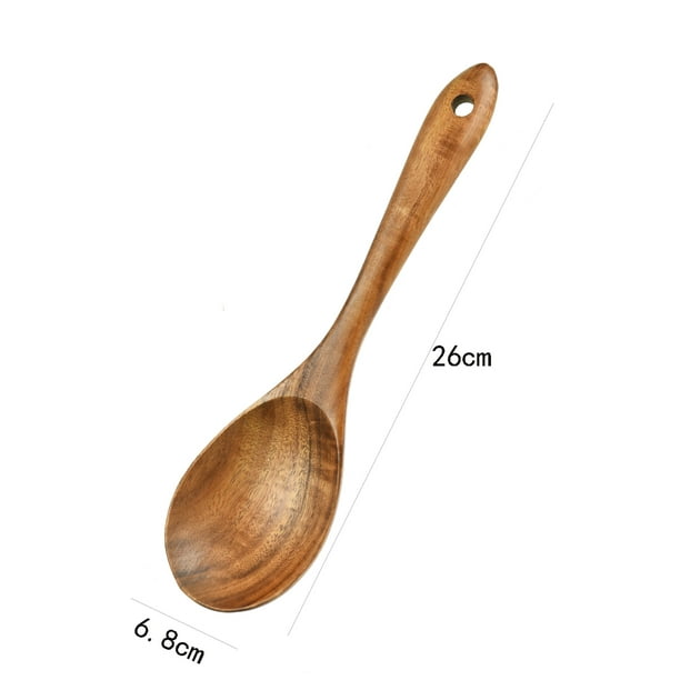  Gudamaye Utensilios de madera de 13 pulgadas de largo para  cocinar, cucharas de madera de mango largo para cocinar, juego de 7 cucharas  de madera para manualidades, juego de utensilios de