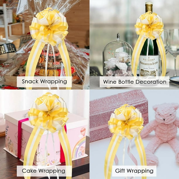 10 lazos grandes para envolver regalos, lazo con cinta para cestas de  regalo de boda, lazos de envoltura de regalo de fiesta, lazos de decoración  de