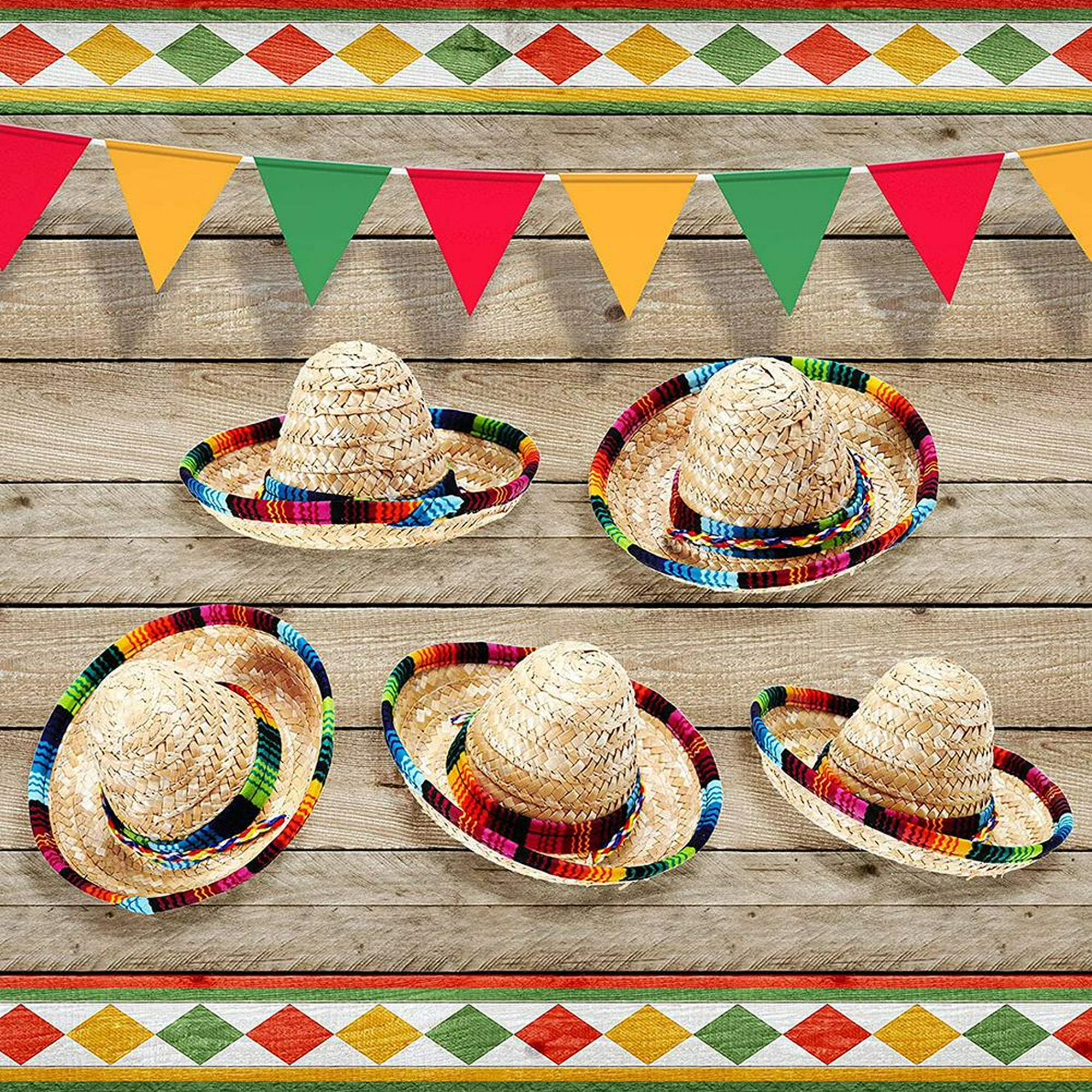 Sombreros De Paja Mexicanos Sombreros De Paja Natural Sombreros De Paja  Ajustables Para Decoración De Fiesta De Carnaval 5 Uds Eigraketly  AP005869-00