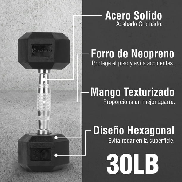 Kit 2 Mancuernas Hexagonales Acero Forro De Neopreno 20 Lbs