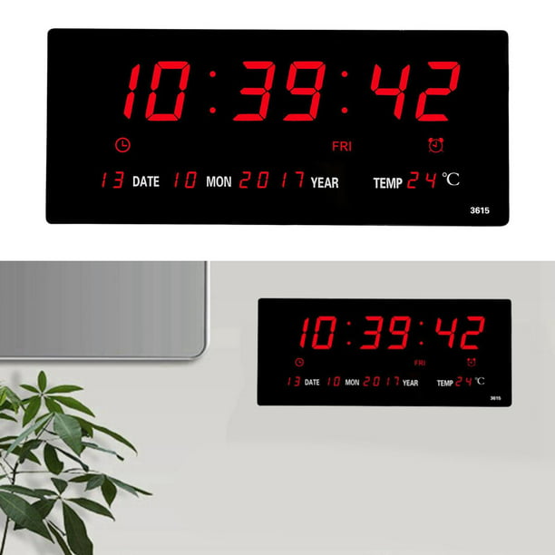 Reloj de Pared y Mesa Digital Oficina Temperatura Calendario Alarma 220V  -3613S-TKK
