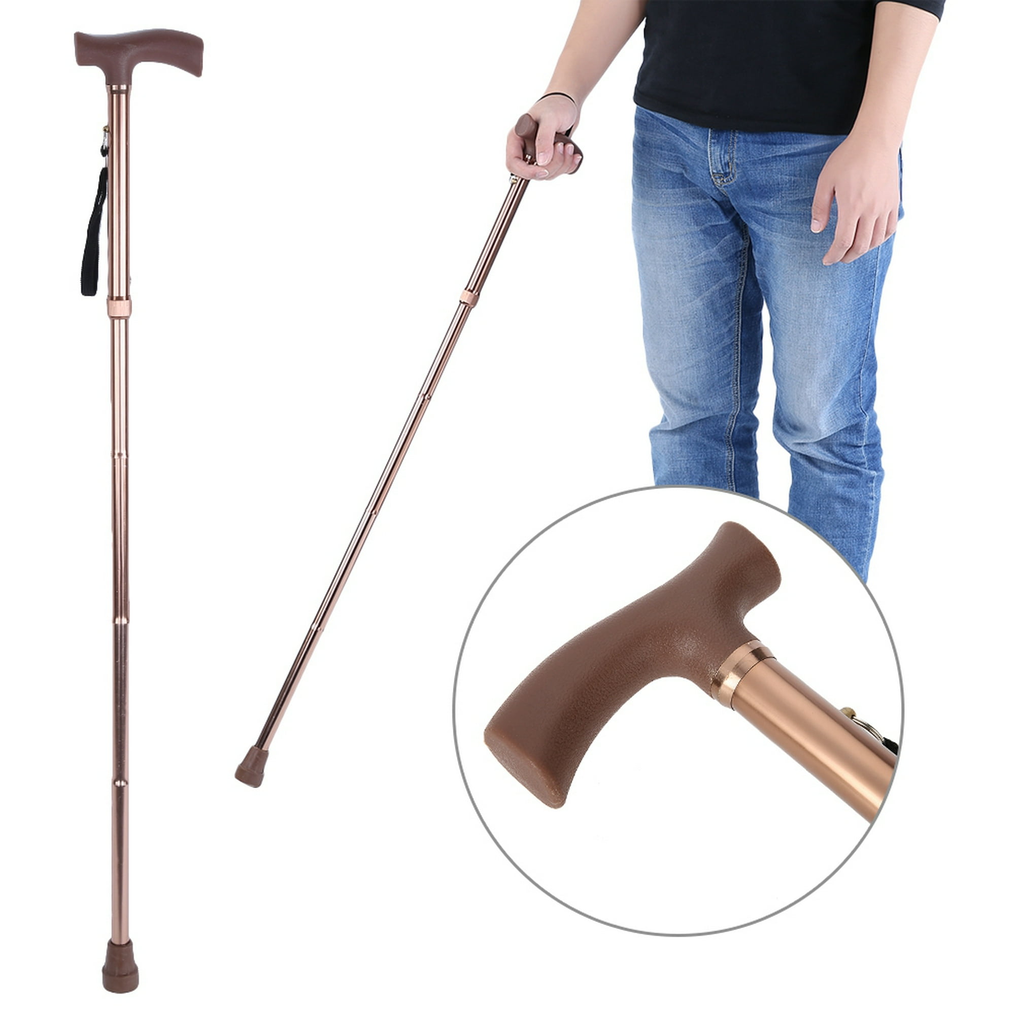 Bastones para caminar plegables de altura ajustables, bastón portátil de  ayuda para personas mayores, discapacitados y