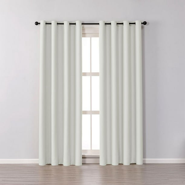 Cortinas opacas blancas Gment para dormitorio, cortinas de oscurecimiento  de habitación de doble capa con aislamiento térmico reducido de ruido con  forro blanco