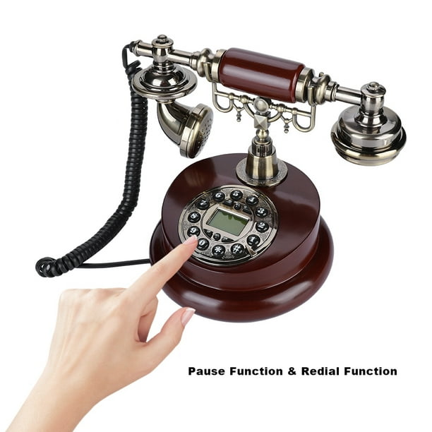 Teléfono con Cable Retro, Teléfono Antiguo Vintage con Identificador de  Llamada, Teléfono Fijo Antiguo Telefonos de Sobremesa con Función Re-Dial