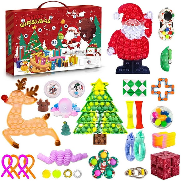 24 días calendario de adviento de navidad fidget toys pack set anti estrés kit de alivio figet blind xmas mystery box niños 1116 casa de los tesoros