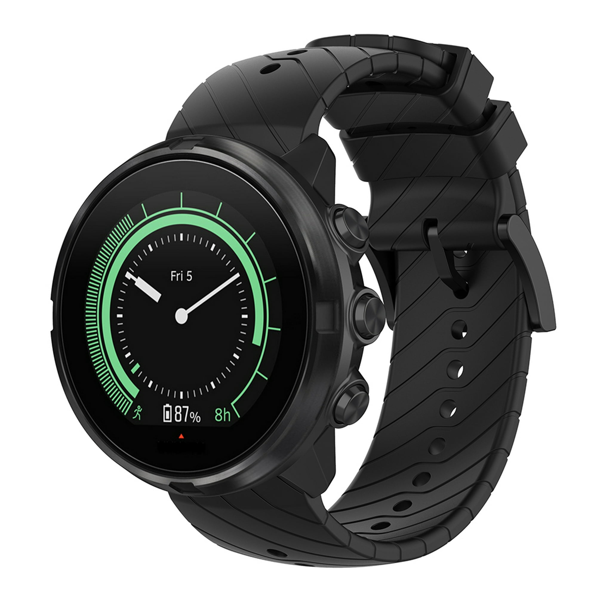 Correa de reloj de pulsera de silicona suave con hebilla para Suunto 9/9  Baro (rojo vino)