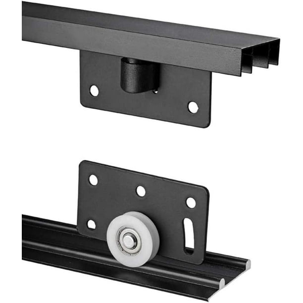  T Tulead Ruedas de puerta corredera para muebles, puerta  corredera de armario, rodillo negro para puerta corredera, rueda de puerta  de plástico de 1 pulgada de diámetro, juego de 6 con