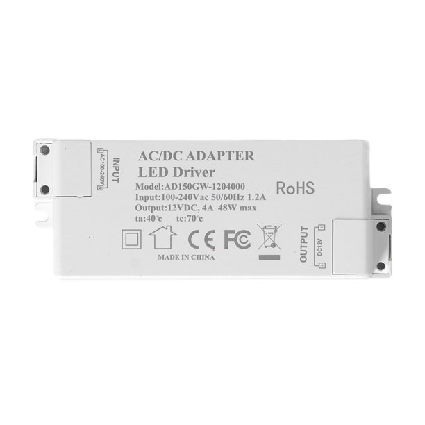 Controlador de Potencia LED 12V DC 48W 4A Transformador LED