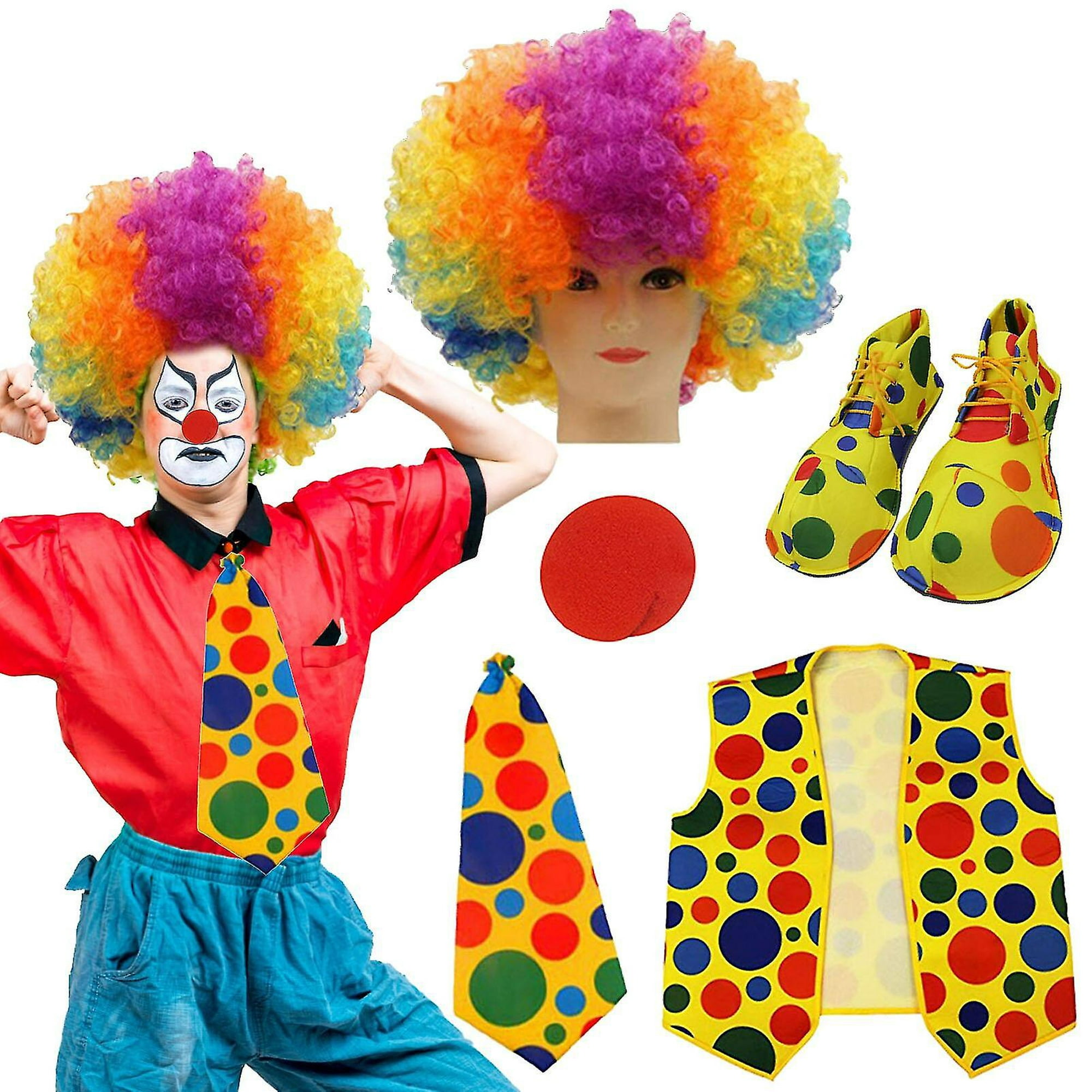 Zapatos de payaso con lunares, accesorios para disfraz, carnaval