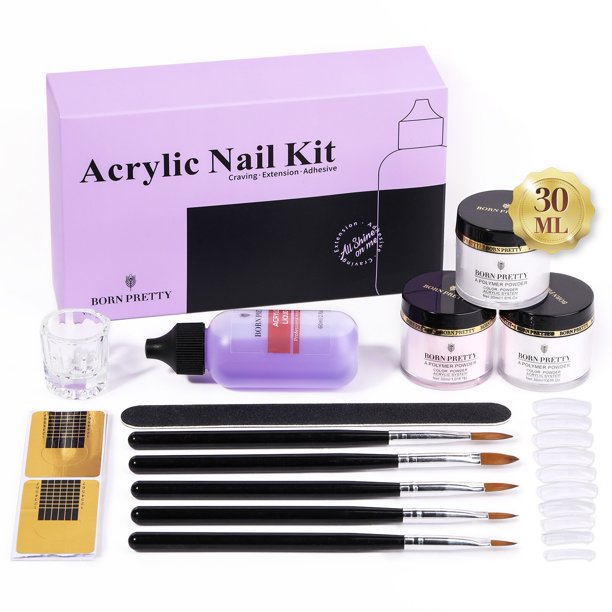 BORN PRETTY Acrylic Powder Set Pink White Clear Acrylic Kit for Nails  Extension 