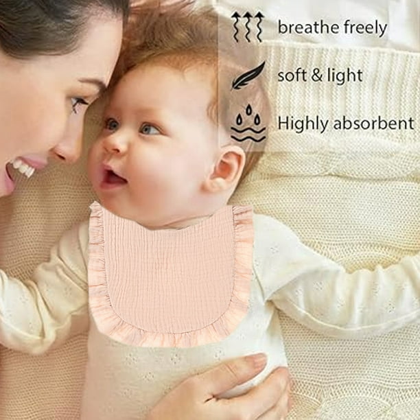 Konssy Baberos de muselina para bebé, paquete de 8 baberos bandana para  bebé, 100% algodón, unisex, juego de 8 colores sólidos