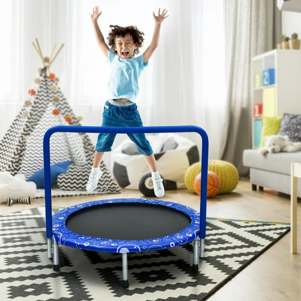 Costway Cama Elástica Plegable 92 cm para Niños Trampolín con Cobertura Acolchada de Seguridad para Interior Exterior Azul Modern | Walmart en línea