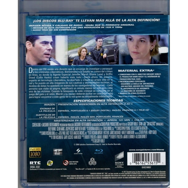 Sin Rastros Untraceable Diane Lane Pelicula Blu-ray Sony Blu-ray