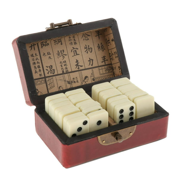 Juego de dominó profesional de 28 piezas con caja de almacenamiento de  mader , clásico, fiestas recreativas, juego Zulema juegos de fichas de  dominó retro