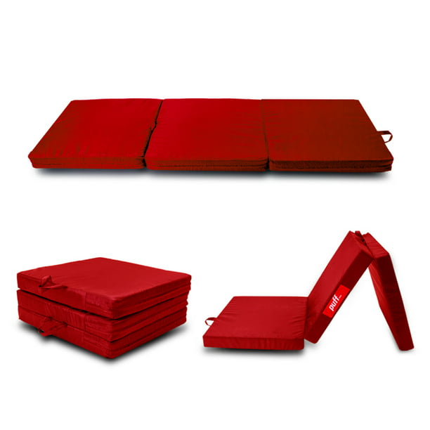 Colchoneta Plegable Multiusos Impermeable Color Roja Puff MX Nylon Rojo
