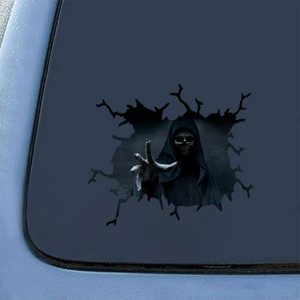 Comprar Pegatina de terror de calavera en el coche, calcomanía de vinilo,  decoración impermeable, pegatinas para coche